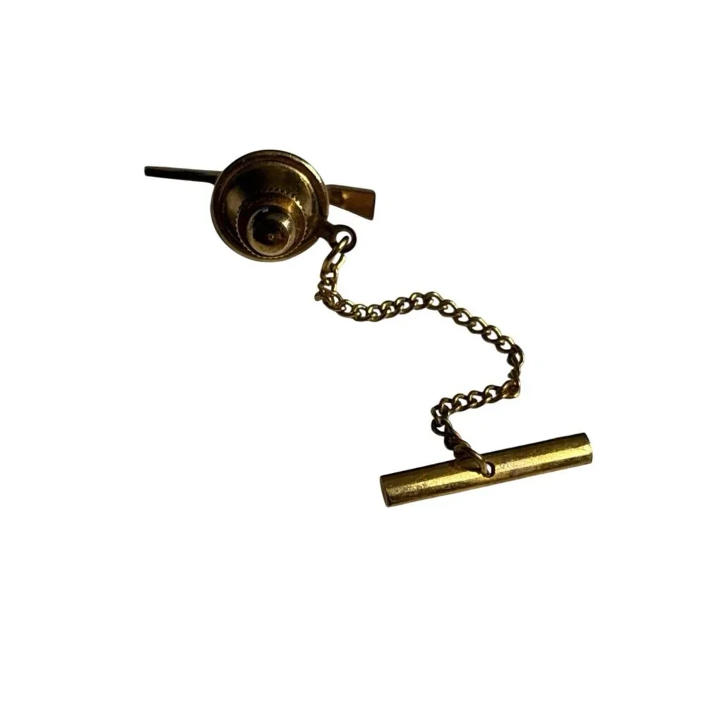 Vintage Lever Action Rifle Gun Tie Bar Clip Clasp Gold Tone Lapel Tiny‎ Hunting